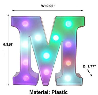 Pooqla Colorful LED Marquee Letter Lights with Remote – Party Bar Letters with Lights Decorations for The Home - Multicolor M - Image 5