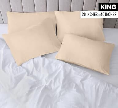 Utopia Bedding King Pillow Cases - 12 Pack - Envelope Closure - Soft Brushed Microfiber Fabric - Shrinkage and Fade Resistant Pillow Covers King Size 20 X 40 Inches (King, Beige) - Image 2