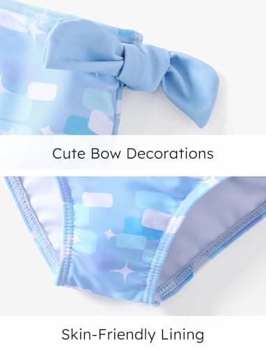 Disney Frozen Elsa Girls One Shoulder Swimsuits Ruffle Toddler Girl Swimsuit Cute Little Girls Bathing Suit Girls' Swimwear Light Blue 4-5 Years - Image 4