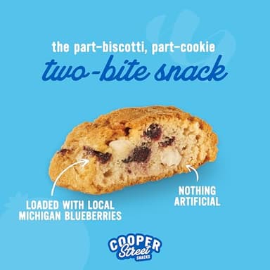 Cooper Street Twice-Baked Blueberry Lemon Biscotti Cookies (16 oz) – Over 50 Biscotti per Bag Loaded with Real Fruit, Italian Style Snacks Ideal with Coffee or Tea - Dairy, Peanut & Soy Free, Kosher - Image 7