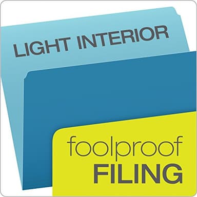 Pendaflex Two-Tone Color File Folders, Letter Size, Blue, Straight Cut, 100/BX (152 BLU) - Image 3