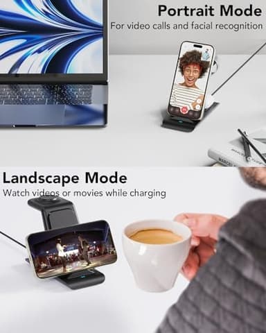 HATALKIN 3 in 1 Wireless Charging Station Compatible for Apple Products Multiple Devices Charger for Apple Watch Ultra 11 10 9 8 7 SE AirPods Pro iPhone 17 16 15 14 13 Pro Max/X/XS Fast Charger Stand - Image 5