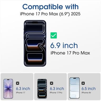 amFilm OneTouch Privacy Screen Protector for iPhone 17 Pro Max + Camera Lens Protector | Auto-Alignment install | Bubble Free | 9H Tempered Glass | Shatterproof | Anti Privacy | Case Friendly 2+4 Pack - Image 2