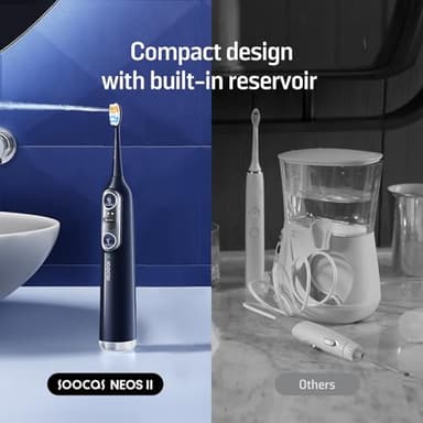 Soocas NEOS II - Sonic Electric Toothbrush and Water Flosser, Cordless Oral Irrigator, Electric Toothbrush for Adults, Portable Water Flosser, Superior Plaque Removal, Dark Violet - Image 6