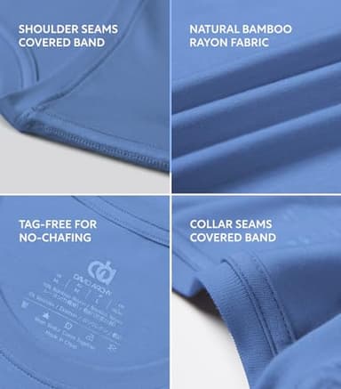 DAVID ARCHY Men's Undershirt Bamboo Rayon Moisture-Wicking T-Shirts Stretch Crewneck Tees for Men, 3-Pack (XL, Parisian Blue/Dusky Orchid/Gold) - Image 5