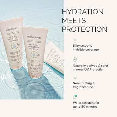 MDSolarSciences Mineral Moisture Defense Sunscreen SPF 30 | Hydrating Moisturizer with Ceramides | Water-Resistant, Broad Spectrum UV Protection | No White Cast | Safe for Sensitive Skin (3.4 Fl Oz) - Image 5