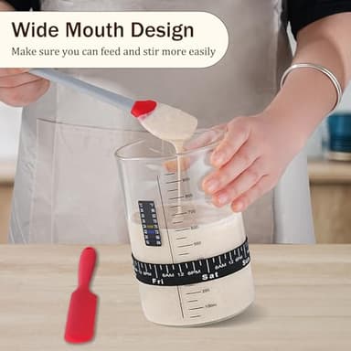 INOBYO Sourdough Starter Glass Jar, 34 OZ Large Wide Mouth Jar for Sour Dough Starter, Easy to Use Sourdough Bread Baking Supplies Kit for Beginners and Pro, 2 Pack - Image 2