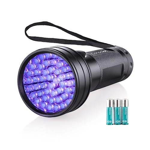 UV Flashlight Black Light, Consciot 51 LED 395nm Ultraviolet Blacklight, Portable Torch Light Pet Urine Detector for Dog/Cat Urine, Dry Stains, Bed Bug, Resin Curing, Matching with Pet Odor Eliminator - Image 1