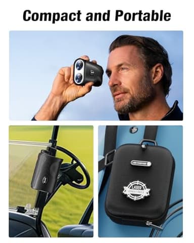 Range Finder Golf Rangefinder with Slope - 1200 Yards Laser Range Finder with Flag Lock, Vibration, 7X Magnification, Rechargeable with Magnetic Mount – Ideal Golf Accessories for Golfers & Hunting - Image 8