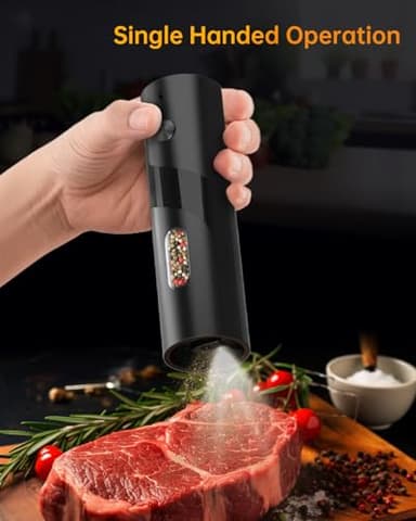 CIRCLE JOY Electric Rechargeable Salt and Pepper Grinder Set Top-Refill Automatic Pepper Mill Grinder with Charging Base, Adjustable Coarseness, Easy Filling Larger Capacity with Led for Home Kitchen - Image 7