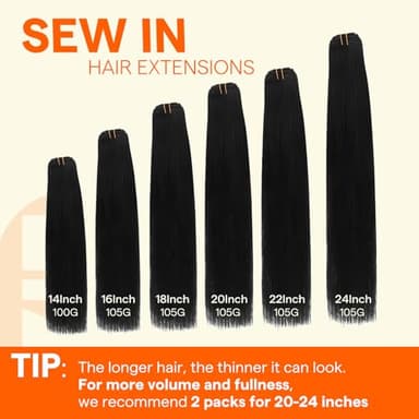 Full Shine Sew in Hair Extensions Real Human Hair Weft Hair Extensions Brown Highlighted Human Hair Weft Extensions 24Inch Sew in Hair #2/8/2 Balayage Dark Brown to Light Brown 105g - Image 6