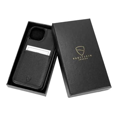 Vaultskin for iPhone 15 Case - Slim Leather Case with Card Holder, Magnetic Closure and Drop Protection, Stylish Wallet Case for iPhone 15, Ideal Gift (Eton, Black) - Image 9