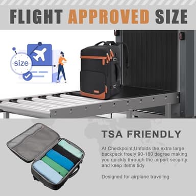 Velaybor 40L Travel Backpack with USB Charging Port, Water-Resistant Carry On Backpack for Men Women, Business Laptop Backpack for Trips & Commutes, Fits 15.6/17.3 Inch Laptop - Image 5