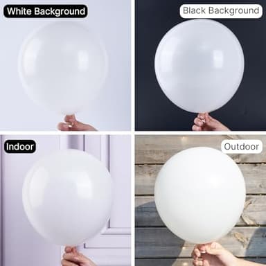 PartyWoo White Balloons 120 pcs Different Sizes Pack of 18 12 10 5 Inch Matte White Latex Balloon Arch Kit Garland for Wedding Bridal Graduation Baby Shower Birthday Party Decorations White-Y13 - Image 3