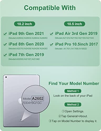 Hamile for iPad 9th/8th/7th Generation Case with Keyboard - Keyboard Case for iPad 10.2 Inch, 7 Colors Backlit Detachable Folio Cover with Pencil Holder for iPad Pro 10.5-inch/iPad Air 3rd Gen (Green) - Image 2