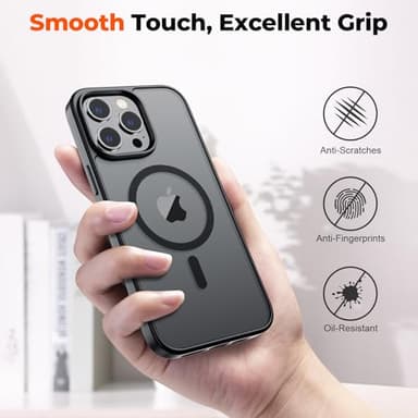 zapica Magnetic for iPhone 13 Pro Max Case, [Compatible with MagSafe] [Military Grade Drop Protection] Translucent Matte Shockproof Anti-Scratch Phone Case, Black - Image 6