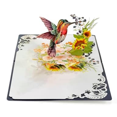 CUTPOPUP Mothers Day Card Pop Up, Birthday 3D Popup Greeting, Birthday Card for Women (Hummingbird Sunflower) - Image 8