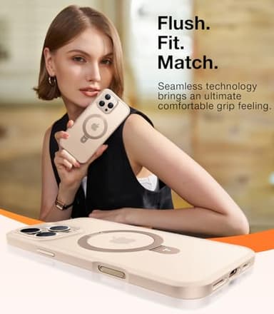 TORRAS Desert Titanium for iPhone 16 Pro Max Case, [Military Grade Drop Tested][Fit for MagSafe] [Built-in Stand] Translucent Slim Soft Edge Case for iPhone 16 Pro Max 6.9" 2024, Rose Gold - Image 7