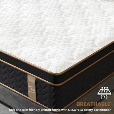 FP FLEXPEDIC King Mattress, 14 Inch Hybrid Mattress in a Box, Fiberglass-Free Individual Pocket Spring-Motion Isolation-Extra Edge Support-Ergonomic Zone, 365 Nights Trial, CertiPUR-US - Image 5