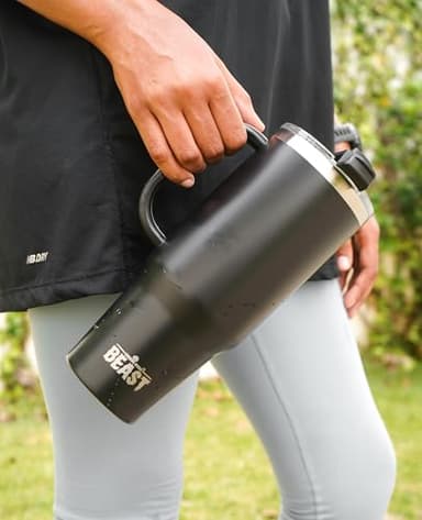 Beast 42 oz Tumbler Stainless Steel Vacuum Insulated Coffee Ice Cup Double Wall Travel Flask (Matt Black) - Image 5