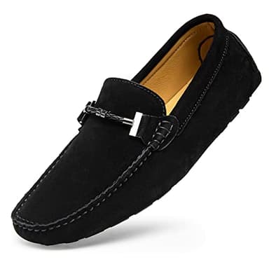 Go Tour New Mens Casual Loafers Moccasins Slip On Driving Shoes Black 10.5/45 - Image 2
