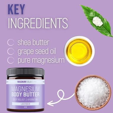 Magnesium Body Butter - Nighttime Magnesium Cream - Lightly Scented (Lavender) - Image 5