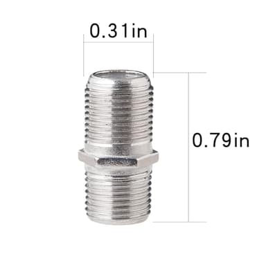 GZXUNFA 10 Pack Coaxial Cable Connector, RG6 Coax Cable Extender F-Type Silvery Plated Adapter Female to Female for TV Cables, Satellite Receiver, VCR and Cable Modem… - Image 2