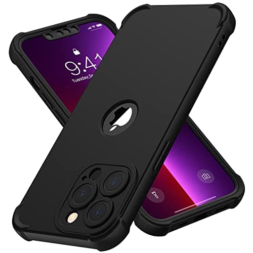 ORETECH for iPhone 13 Pro Max Case, with [2 x Screen Protectors] [15 Ft Military Grade Drop Test] [Camera Protection] 360° Shockproof Slim Thin Phone Case for iPhone 13 Pro Max Cover 6.7" - Black - Image 1