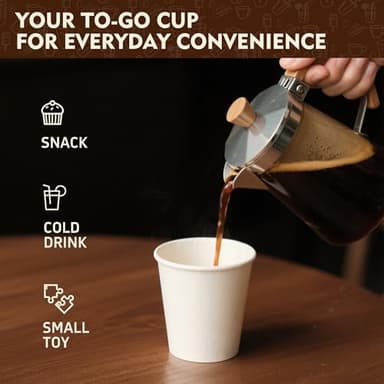 YEEHAW 12 oz 300 Pack Disposable Paper Coffee Cups, Bulk White Hot to Go Cups for Hot Coffee, Hot Liquid, Chocolate, Juice, Hot Beverage Drinkings, Ideal for Cafes, Bistros, Office and Family - Image 4