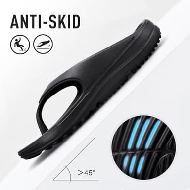 shevalues Orthopedic Sandals for Women Arch Support Recovery Flip Flops Pillow Soft Summer Beach Shoes, Black 39 (7.5-8 Women/6-6.5 Men) - Image 5