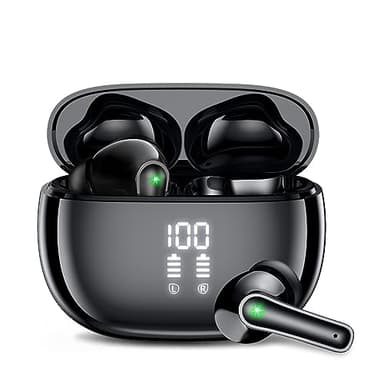 HUIFU Ear Buds Wireless Earbuds - Bluetooth Headphones 40H Playtime LED Display Deep Bass Stereo in-Ear Earphones with IPX7 Waterproof for iPhone Android Phone Tablet Laptop, Black - Image 1