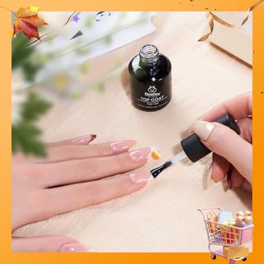 beetles Gel Polish No Wipe Gel Top Coat - Clear Color Top Coat Gel Nail Polish Shine Finish and Long Lasting, Soak Off Nail Lamp, 15ml Fall Gifts for Girls - Image 7