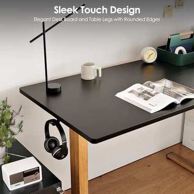 Monomi Electric Standing Desk, 55x24 Inches Height Adjustable Sit Stand up Desk, Large Ergonomic Home Office Desk with Memory Preset Controller,Black - Image 9