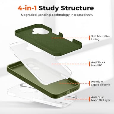 SUPFINE Designed for iPhone 16 Plus Case,Premium Liquid Silicone with [Soft Anti-Scratch Microfiber Lining][Upgraded Camera Protection] Slim Shockproof Phone Case for Men Women Girls,Cedar Green - Image 3