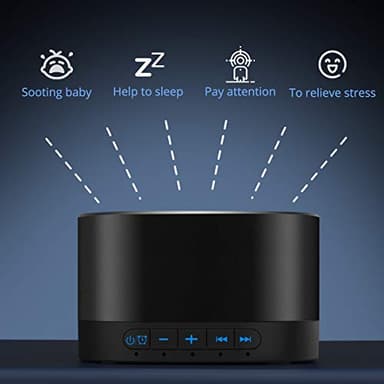 Magicteam White Noise Machine with 20 Non Looping Natural Soothing Sounds Memory Function 32 Levels of Volume Powered by AC or USB and Sleep Sound Timer Therapy for Baby Kids Adults Black - Image 7