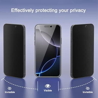 Ailun 3Pack Privacy Screen Protector for iPhone 16 Pro [6.3 inch]+3Pack Camera Lens Protector,Dynamic Island Compatible,Anti Spy Tempered Glass[9H Hardness]- HD - Image 2