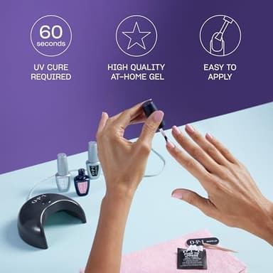 OPI GELement Starter Essentials Kit | Includes Base Coat, Top Coat, LED Curing Lamp, & Prep Supplies | DIY Professional Salon Quality Gel Manicure Results - Image 4