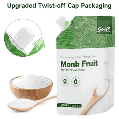 SPICEEL Monk Fruit Sweetener with Erythritol - White Sugar Substitute, Coffee, Tea, Gluten Free, Vegan, Sugar Replacement(1lb) - Image 10