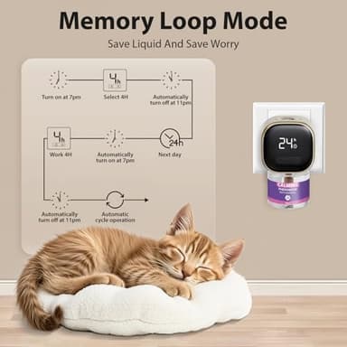 Multi Cat Calming Diffuser Relieve Stress Anxiety Cat Pheromones Calming Diffuser with Timing Function Cat Pheromone Diffuser 3 Pack Pheromones to Reduce Fighting Spraying and Scratching Fits All Cats - Image 4