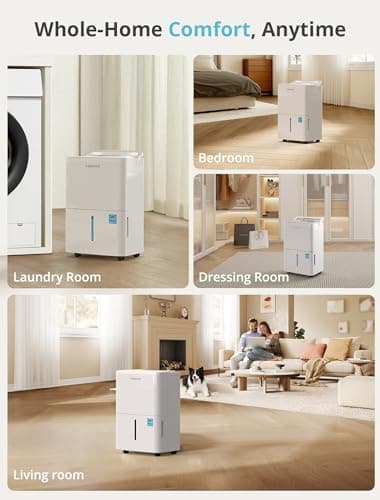 Kesnos 30 Pints Energy Star Dehumidifier for Spaces Up to 2,500 Sq. Ft, Quiet Dehumidifier for Home, Bedroom, Bathroom, Basement with Drain Hose, Featuring Mutile Mode, Auto Defrost, Timer Function - Image 8