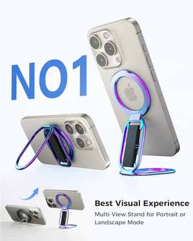 [2025 Upgraded] SUPERONE for MagSafe Phone Grip for MagSafe Kickstand Compatible with Mag Safe Finger Loop, 4-in-1 Phone Ring Holder Strap for iPhone 17/16/15/14/13 Series and Mag Safe Case - Colorful - Image 3