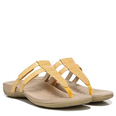 Vionic Women's Rest Elvia Toe Post Slide Sandal- Supportive Ladies Flip Flop Sandals That Include Three-Zone Comfort with Orthotic Insole Arch Support, Marigold 9.5 Medium - Image 2