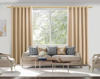 KAMANINA Curtain Rods 2 Pack, Heavy Duty Curtain Rod for Windows 66 to 120 Inch, 1 Inch Gold Modern Drapery Rods with End Cap (32"-115", 2Pack) - Image 2