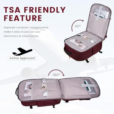 LOVEVOOK 40L Large Travel Backpack for Women Men, 17 Inch Carry on Backpack for Traveling on Airplane, Personal Item Travel Bag Airline Approved, Business Causal Weekender Backpacks - Image 8