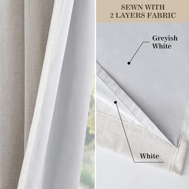 MYSKY HOME Linen Blackout Curtains 96 inches 2 Panels Set Pinch Pleated 100% Room Darkening for Living Room Bedroom Thermal Insulated Light Block Window Drapes Width 40", 2 PCs - Image 4
