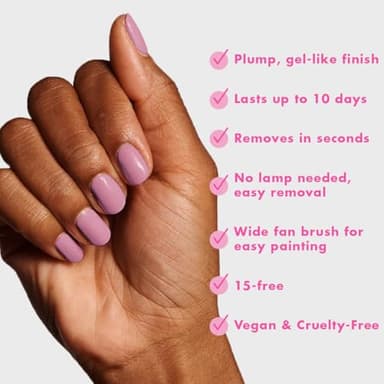 Olive & June Long Lasting Nail Polish | Plump Gel-Like Finish No Lamp Needed Lasts up to 10 days | Salon-Quality Color at Home | 15-Free, Vegan & Cruelty-Free Chip-Resistant Shine | World Lit, Mauve - Image 5
