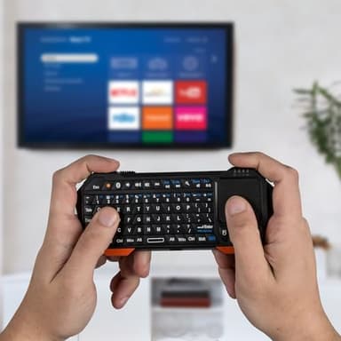 Fosmon Mini Bluetooth Keyboard (QWERTY Keypad), Wireless Portable with Touchpad, Compatible with Apple TV, Amazon Fire Stick, PS4, PS4 Pro, PS5, HTPC/IPTV, VR Glasses, Smartphones - Image 2