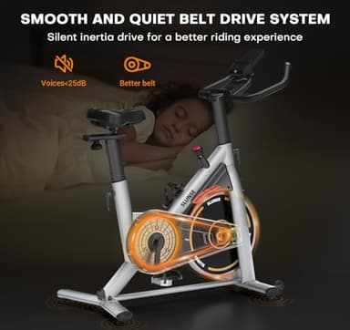 Exercise Bike, Adjustable Magnetic Resistance Stationary Bikes for Home with App Compatible, Quiet Indoor Cycling Bike with 350lbs Weight Capacity Comfortable Seat, Digital Monitor & Phone Mount - Image 7