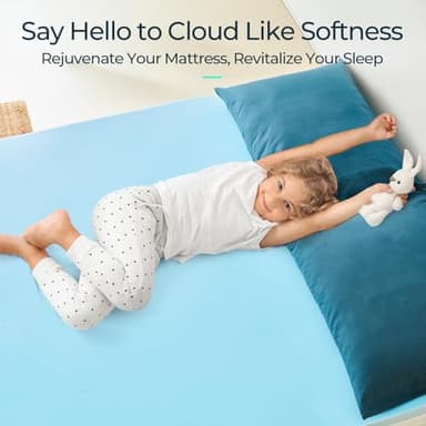 LINSY Queen Memory Foam Mattress Topper, 3 Inch Medium Soft Memory Foam for Back Pain, Cooling Gel Memory Foam Queen Bed Mattress Topper, CertiPUR-US Certified - Image 3