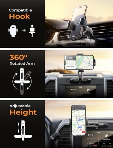 LISEN CD Phone Holder for Car iPhone 17 Adjustable CD Slot Phone Mount Holder Sturdy Cell Phones Holders for Your Car Accessories for Samsung Galaxy S25 S24 iPhone 16 15 Pro Max All Phones - Image 2